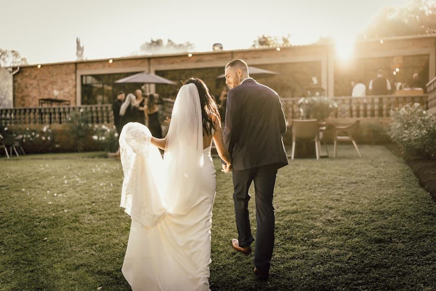 Ever Be Wedding Venue contact - Bride and groom walking towards venue in Centurion