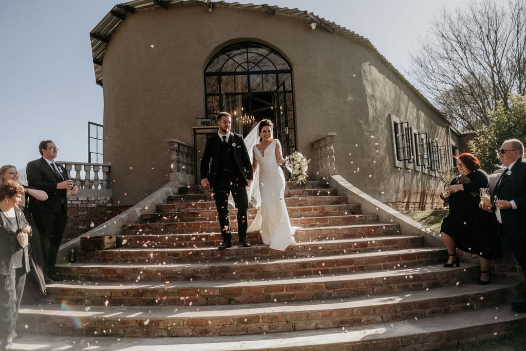 Large wedding ceremony - Bride and groom at Ever Be Wedding Venue chapel